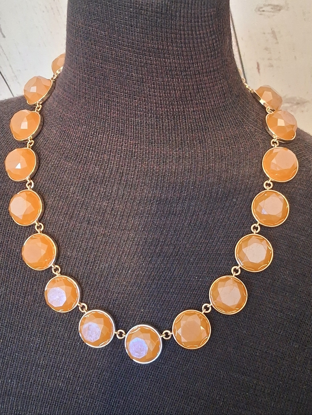 Lane Bryant Gold-Tone Caramel Faceted Station Necklace - Women Jewelry